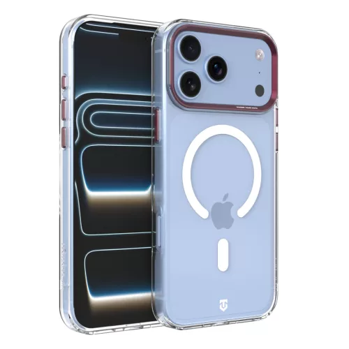 Tactical MagForce 2.0 Cover Apple iPhone 17 Pro Max/18 Pro Max MagSafe hátlap tok, átlátszó/bordó