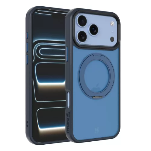 Tactical MagForce Hyperstand Apple iPhone 17 Pro Max/18 Pro Max tok, gyűrűs kitámasztóval, MagSafe, átlátszó-kék