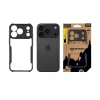 Tactical Quantum Stealth Apple iPhone 18 Pro hátlap tok megerősített sarokkal, átlátszó/fekete