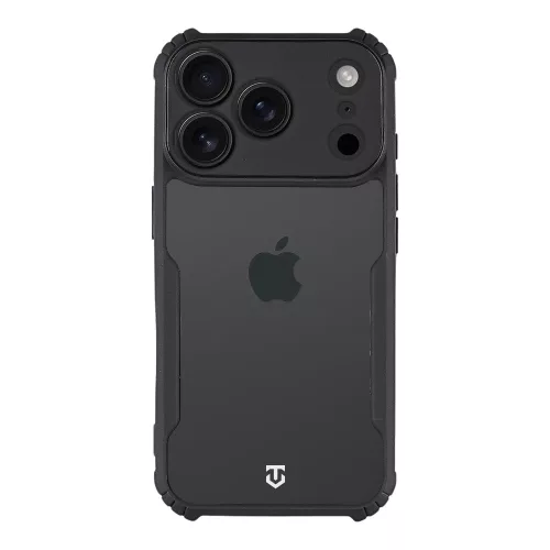 Tactical Quantum Stealth Apple iPhone 18 Pro Max hátlap tok megerősített sarokkal, átlátszó/fekete
