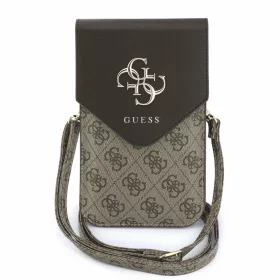   Guess PU Leather+Grained 4G Metal Logo táska / telefon tartó táska, barna