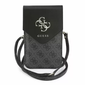   Guess PU Leather+Grained 4G Metal Logo táska / telefon tartó táska, fekete