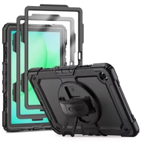   Tech-Protect Solid 2-Set Samsung Galaxy A9+ / Galaxy A11+ tablet tok kitámasztóval, kijelző védelemmel, fekete