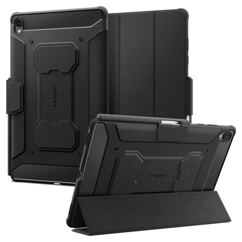 Spigen Rugged Armor Pro Samsung Galaxy Tab S12 Plus tok ceruza tartóval, kitámasztóval, fekete