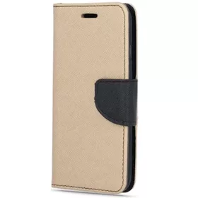   Apple iPhone 15, Oldalra nyíló tok, stand, Fancy Book, arany/fekete