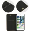 Apple iPhone 15, Oldalra nyíló tok, stand, Luna Book, fekete