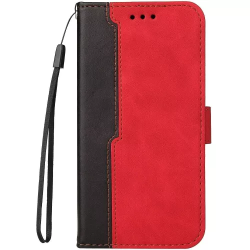 Xiaomi 14T, Oldalra nyíló tok, stand, kártyatartóval, kézpánttal, Wooze Colour Wallet, piros