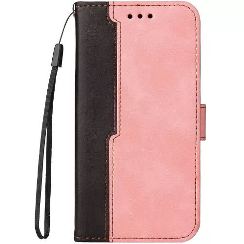 Huawei Honor 200 Smart, Oldalra nyíló tok, stand, kártyatartóval, kézpánttal, Wooze Colour Wallet, rózsaszín