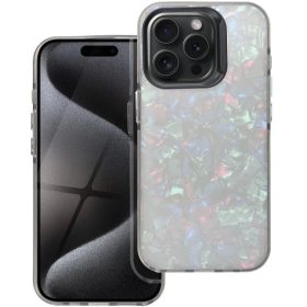   Apple iPhone 13 Mini, Műanyag hátlap védőtok + szilikon keret, kristály minta, Tutti-Frutti Case, fekete/ezüst