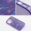 Apple iPhone 15, Műanyag hátlap védőtok + szilikon keret, kristály minta, Tutti-Frutti Case, lila