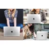 Apple MacBook Air 13 (2022 / 2023 / 2024), Műanyag hátlap védőtok, csillogó, Tech Protect SmartShell, átlátszó