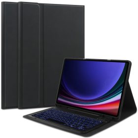   Samsung Galaxy Tab A7 Lite 8.7 SM-T220 / T225, Bluetooth billentyűzetes mappa tok, érintőceruza tartó, érintőceruza nélkül, TP SC Pen Holder + Keyboard, fekete