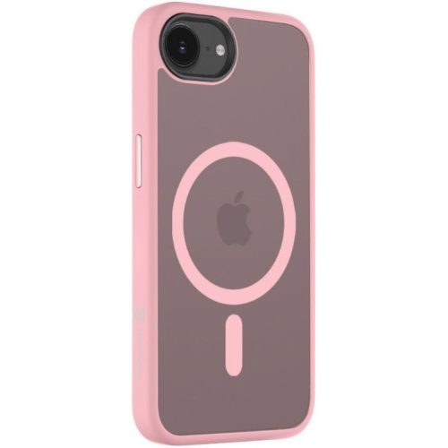 Apple iPhone 16e / 17e, Műanyag hátlap védőtok + szilikon keret, közepesen ütésálló, Magsafe kompatibilis, Tactical MagForce Hyperstealth, áttetsző/rózsaszín
