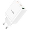 Hálózati töltő adapter, 35W, USB aljzat, 2 x USB Type-C aljzat, gyorstöltés, PD, QC 3.0, FCP, AFC, PPS, Hoco N33 Start, fehér