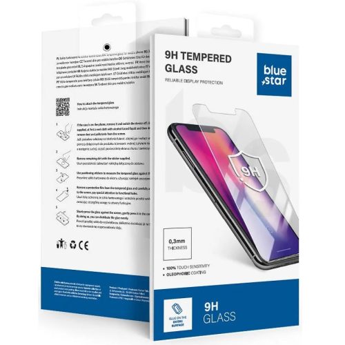 Apple iPhone 15 Pro Max, Kijelzővédő fólia, ütésálló fólia (az íves részre NEM hajlik rá!), Tempered Glass (edzett üveg), Blue Star, Clear
