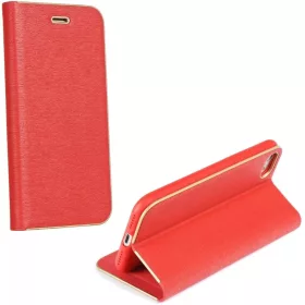   Samsung Galaxy S23 FE SM-S711, Oldalra nyíló tok, stand, Luna Book, piros