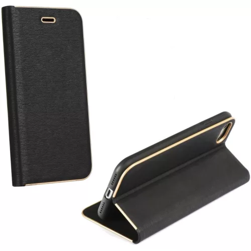 Samsung Galaxy S25 Edge SM-S937, Oldalra nyíló tok, stand, Luna Book, fekete