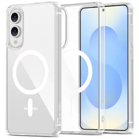   Samsung Galaxy S25 Edge SM-S937, Műanyag hátlap védőtok + szilikon keret, Magsafe töltővel kompatibilis, FlexAir Hybrid Magsafe, átlátszó