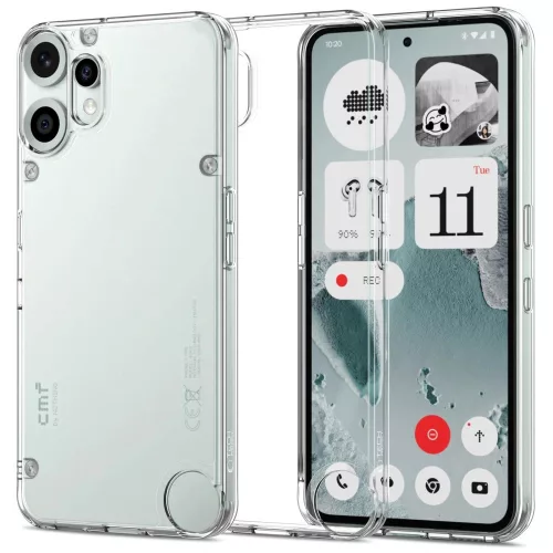 Nothing CMF Phone 2 Pro, Műanyag hátlap védőtok + szilikon keret, FlexAir Hybrid, átlátszó