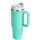 Prémium fémfalú utazó termosz + pohár, 1200 ml, hőtartó, szívószállal, fogantyúval, Tumbler, cyan