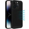Apple iPhone 17 Pro, Műanyag hátlap védőtok, légáteresztő, lyukacsos minta, Breezy, fekete