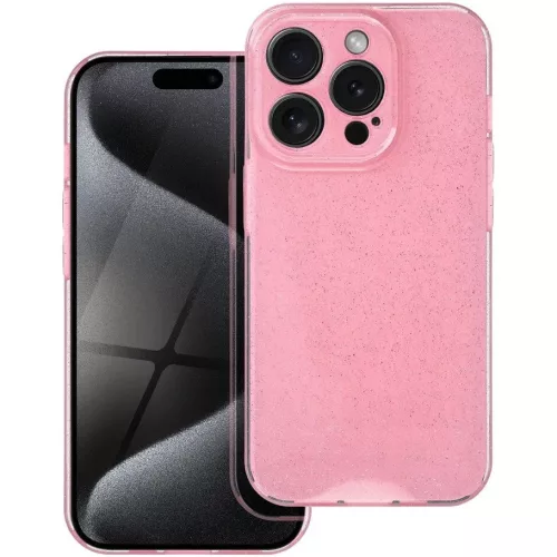 Apple iPhone Air (2025), Szilikon tok, 2 mm vastag, csillogó hátlap, rózsaszín