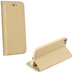   Apple iPhone 17, Oldalra nyíló tok, stand, Luna Book, arany