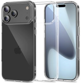   Apple iPhone 17 Pro, Műanyag hátlap védőtok + szilikon keret, FlexAir Hybrid, átlátszó