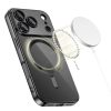 Apple iPhone 17, Műanyag hátlap védőtok + szilikon keret, közepesen ütésálló, Magsafe töltővel kompatibilis, fényes keret, Magflex Magsafe, átlátszó/fekete