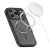 Apple iPhone 17 Pro, Műanyag hátlap védőtok + szilikon keret, Magsafe töltővel kompatibilis, Magmat Magsafe, áttetsző/fekete