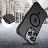 Apple iPhone 17 Pro, Műanyag hátlap védőtok + szilikon keret, Magsafe töltővel kompatibilis, Magedge Magsafe, áttetsző/fekete