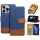 Samsung Galaxy S25 FE SM-S731, Oldalra nyíló tok, stand, kártyatartóval, farmer minta, Jeans Book, kék