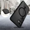 Samsung Galaxy S25 Edge SM-S937, Műanyag hátlap védőtok + szilikon keret, Magsafe töltővel kompatibilis, Magmat Magsafe, áttetsző/fekete