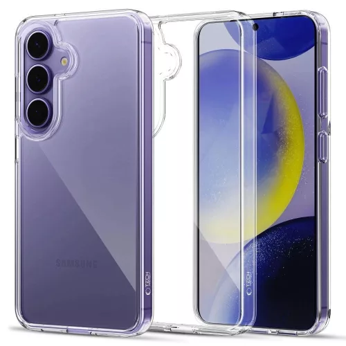 Samsung Galaxy S25 FE SM-S731, Műanyag hátlap védőtok + szilikon keret, FlexAir Hybrid, átlátszó