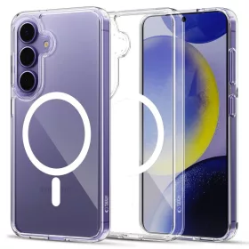   Samsung Galaxy S25 SM-S931, Műanyag hátlap védőtok + szilikon keret, Magsafe töltővel kompatibilis, FlexAir Hybrid Magsafe, átlátszó