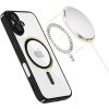 Apple iPhone 16e / 17e, Műanyag hátlap védőtok + szilikon keret, közepesen ütésálló, Magsafe töltővel kompatibilis, fényes keret, Magflex Magsafe, átlátszó/fekete
