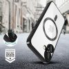 Apple iPhone 16e / 17e, Műanyag hátlap védőtok + szilikon keret, közepesen ütésálló, Magsafe töltővel kompatibilis, fényes keret, Magflex Magsafe, átlátszó/fekete