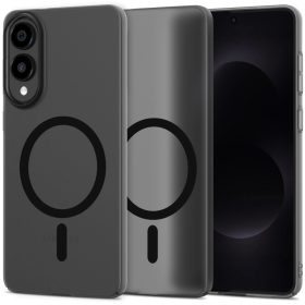   Samsung Galaxy S25 Edge SM-S937, Műanyag hátlap védőtok + szilikon keret, közepesen ütésálló, Magsafe töltővel kompatibilis, Magslim Magsafe, áttetsző/fekete