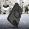 Apple iPhone 16e / 17e, Műanyag hátlap védőtok + szilikon keret, Magsafe töltővel kompatibilis, kameravédő kerettel, Magcam Magsafe, áttetsző/fekete