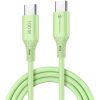 USB Type-C töltő- és adatkábel, USB Type-C, 100 cm, 5000 mA, 100W, törésgátlóval, gyorstöltés, PD, QC 4.0, Forcell F-Energy C347, zöld