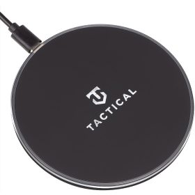   Univerzális vezeték nélküli töltő, Qi Wireless, gyorstöltés, LED - es, 15W, Tactical Base Plug, fekete