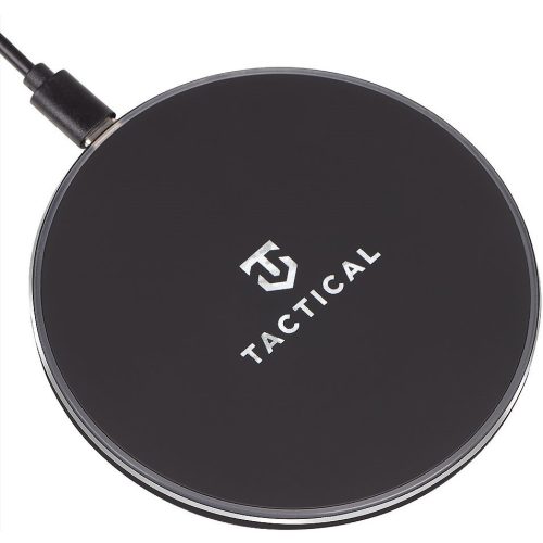 Univerzális vezeték nélküli töltő, Qi Wireless, gyorstöltés, LED - es, 15W, Tactical Base Plug, fekete