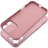 Apple iPhone 17, Szilikon tok, mikrofiber plüss belső, csillogó hátlap, Metallic Case, rózsaszín