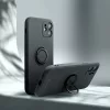 Apple iPhone 16 Plus, Szilikon tok, stand, telefontartó gyűrű, Roar Amber, fekete