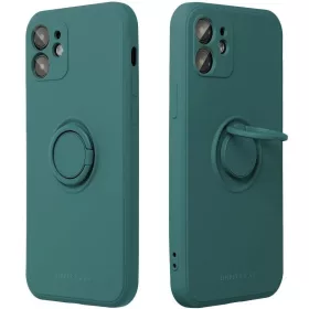   Apple iPhone 16 Plus, Szilikon tok, stand, telefontartó gyűrű, Roar Amber, zöld