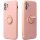 Samsung Galaxy A15 4G / A15 5G SM-A155F / A156B, Szilikon tok, stand, telefontartó gyűrű, Roar Amber, rózsaszín