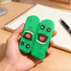 Mágneses csúszka, stresszoldó, ügyességi játék, szörny minta, Magnetic KickFlip SkateBoard Fidget, mintás/zöld