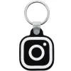 Közösségi média kulcstartó, NFC chippel, Instagram logóval, NFC Keychain, fekete/fehér