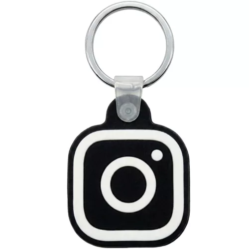 Közösségi média kulcstartó, NFC chippel, Instagram logóval, NFC Keychain, fekete/fehér