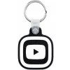 Közösségi média kulcstartó, NFC chippel, Youtube logóval, NFC Keychain, fekete/fehér